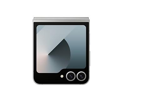 Смартфон Samsung Galaxy Z Flip6 Silver, поддържа 2 sim карти, 6.7" (17.01 cm) Foldable Dynamic AMOLED 2X 120Hz дисплей, осемядрен Snapdragon 8 Gen 3 3.39GHz, 12GB RAM, 256GB Flash памет, 50 + 12 & 10 Mpix камери, Android