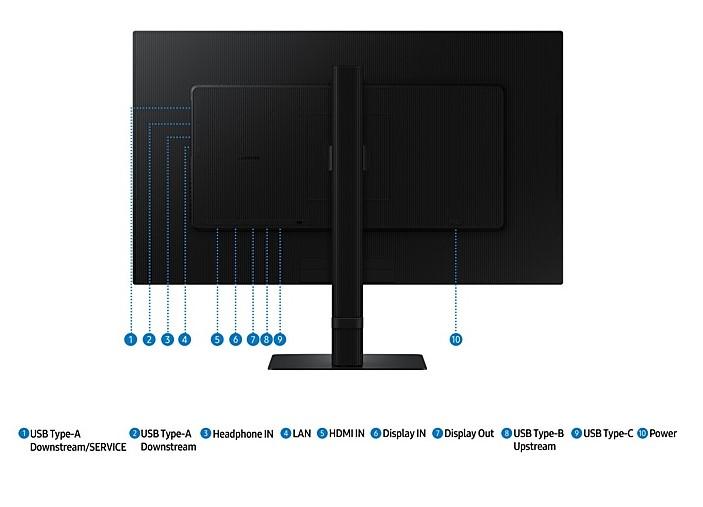 Монитор Samsung  LS27D600UAUXEN S60UD, 27" (68.58 cm) FHD FLAT, IPS 100Hz, 350 cd/㎡, 1000:1, 5ms, 1x DP, 1x HDMI, USB-Hub, USB Type-C 90W, RJ-45, 3.5 Jack