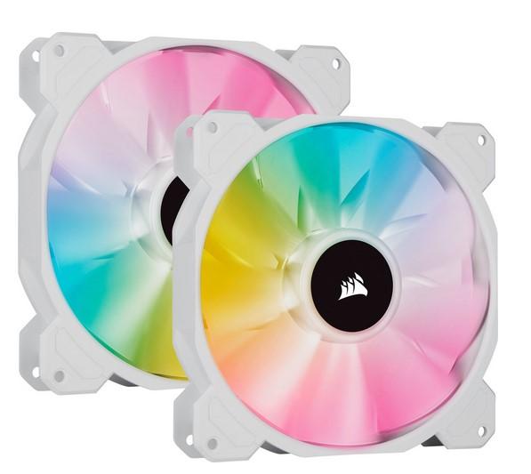 Вентилатор Corsair SP Series, White SP140 RGB ELITE, Dual Pack 140mm RGB LED Fan with AirGuide