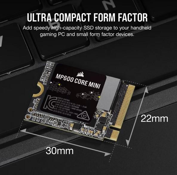 Corsair MP600 CORE MINI 1TB PCIe 4.0 (Gen4) x4 NVMe M.2 SSD