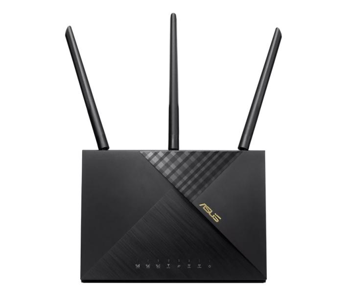 Рутер Asus 4G-AX56 Wireless AX1800 Dual-band 3G/4G LTE, 1800Mbps, 2.4GHz (574 Mbps) / 5GHz (1201 Mbps), Wireless AX, 4x LAN1000, 1x WAN1000, 1x SIM слот