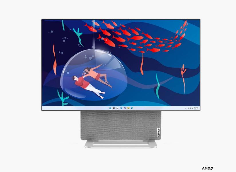 Компютър Lenovo Yoga AIO 7 27APH8, AMD Ryzen 7 8845HS 8C (3.8/5.1GHz, 8MB Cache), 27" (68.58cm) QHD IPS Anti-Glare, 32GB LPDDR5X, 1TB SSD NVMe, DP, 2x USB 3.2 Gen 2 Type-C, Windows 11 Home