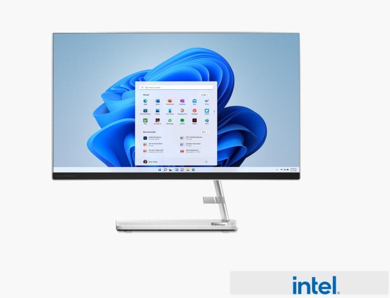 Компютър Lenovo IdeaCentre AIO 3 24IAP7, Intel Core i5-12450H 8C (2.0/4.4GHz, 12MB Cache), 23.8" (60.45 cm) Full HD WVA Anti-glare, 16GB DDR4, 512GB SSD, Free DOS, White