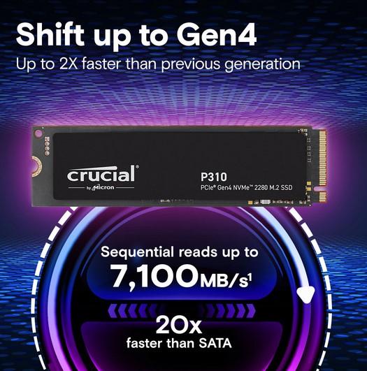 Crucial P310 SSD 500GB M.2 NVMe PCIe Gen4