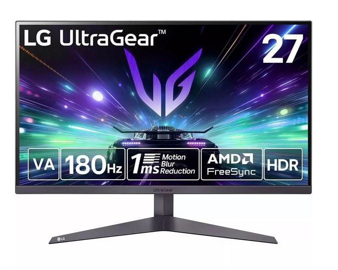 Монитор LG 27GS50F-B, 27" (68.58cm) VA панел, 180Hz, Full HD, 1ms, 250cd/m2, HDMI, DP