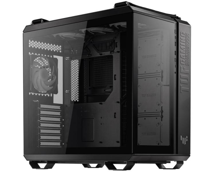 Кутия ASUS TUF GAMING GT502 PLUS TG ARGB BLACK, Mid tower, 2 x USB 3.2, 1 x USB-C 3.2, ATX/microATX/Mini-ITX