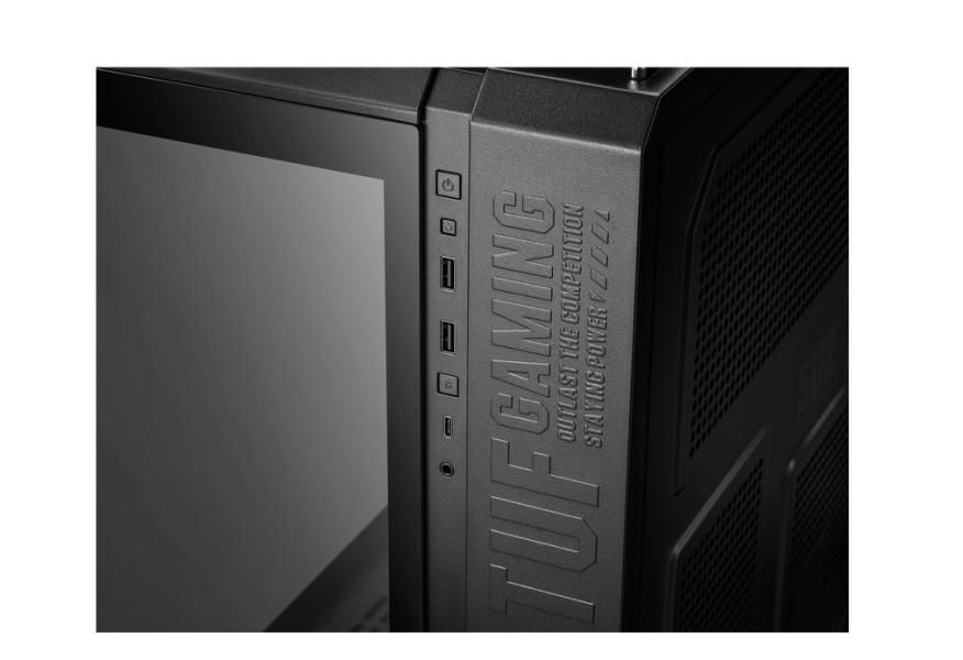 Кутия ASUS TUF GAMING GT502 PLUS TG ARGB BLACK, Mid tower, 2 x USB 3.2, 1 x USB-C 3.2, ATX/microATX/Mini-ITX