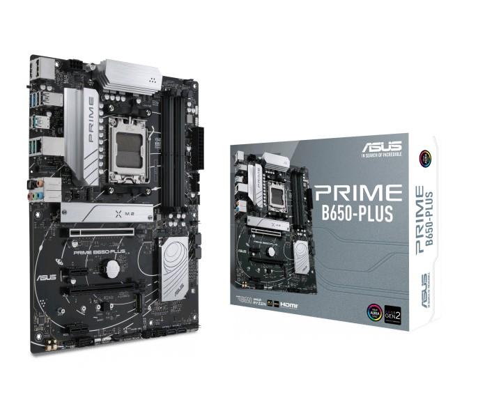 Дънна платка ASUS PRIME B650-PLUS, AMD AM5, 4 x DDR5, 2 x M.2 slots, 4 x SATA, USB Type-C, HDMI, DP