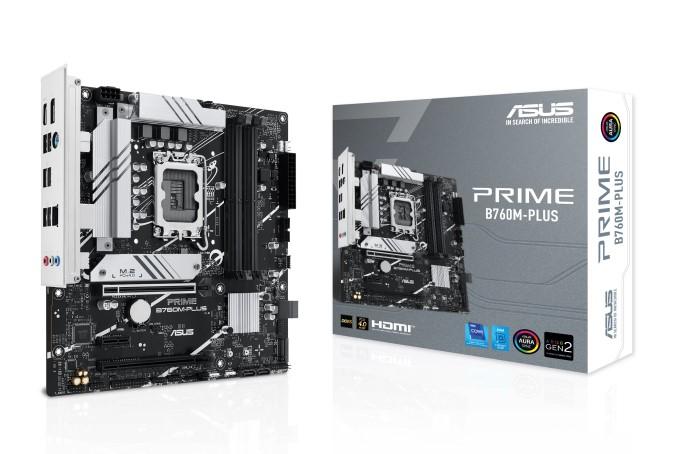 Дънна платка Asus PRIME B760M-PLUS, B760, LGA1700, DDR5, PCI-E 4.0, 4x SATA 6Gb/s, 2x M.2 slots, 2x USB 3.2 Gen 2, HDMI, DP, mATX