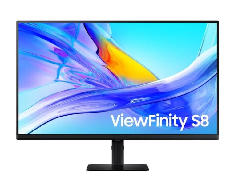 Монитор Samsung ViewFinity S8 LS-32D800UA, 32" (81.28cm) VA панел, 4K/UHD, 5ms, Mega DCR, 350cd/m2, DisplayPort, HDMI, LAN, USB Hub