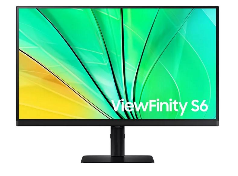 Монитор Samsung ViewFinity S6 LS27-D600EAU, 27" (68.58cm) IPS панел, 100Hz, WQHD, 5ms, 350cd/m2, DisplayPort, HDMI, USB Hub