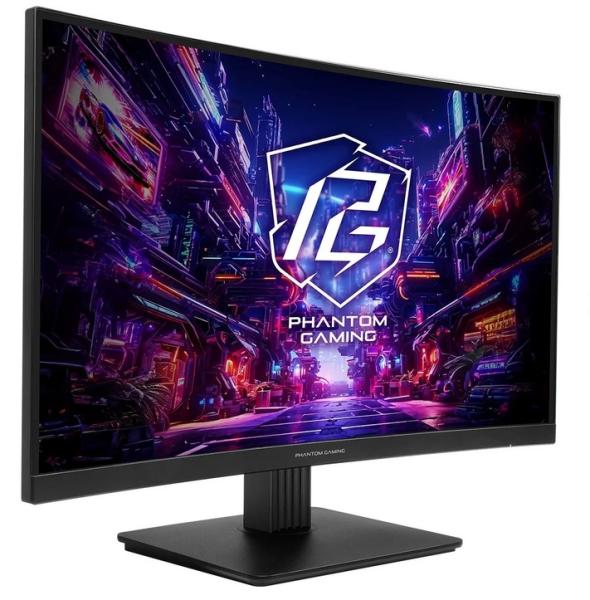 Монитор Asrock Curved Gaming Monitor PG27QRT1B, 27" (68.58cm) QHD 1500R VA, Anti-Glare, 180 Hz, 5 000:1, 1ms, 300 cd/m2, 2x HDMI, 1x DP