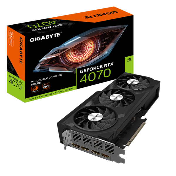 Видео карта GIGABYTE RTX 4070 WINDFORCE OC V2 12GB GDDR6X, 192-bit, HDMI, 3 x DP