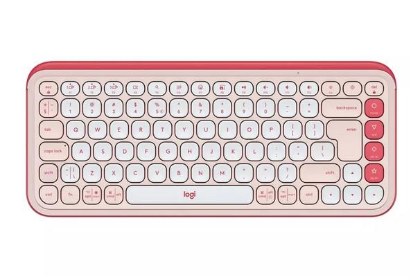 Клавиатура Logitech POP Icon Keys Rose & Off White, Bluetooth, 4 програмируеми клавиша