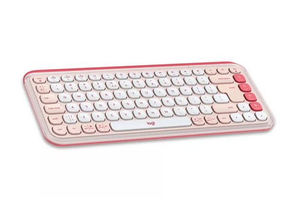 Клавиатура Logitech POP Icon Keys Rose & Off White, Bluetooth, 4 програмируеми клавиша