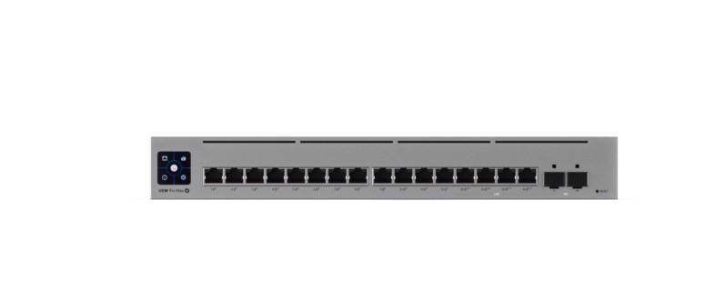 Суич Ubiquiti USW-Pro-Max-16-PoE, 4x 2.5 GbE PoE++ ports, 12x GbE PoE+ ports, 2x 10G SFP+ ports