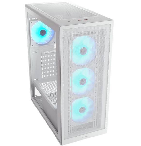 Кутия COUGAR MX220 RGB White, Mid Tower, 2 x USB 3.0, 1 x USB Type-C, Mini ITX / Micro ATX / ATX