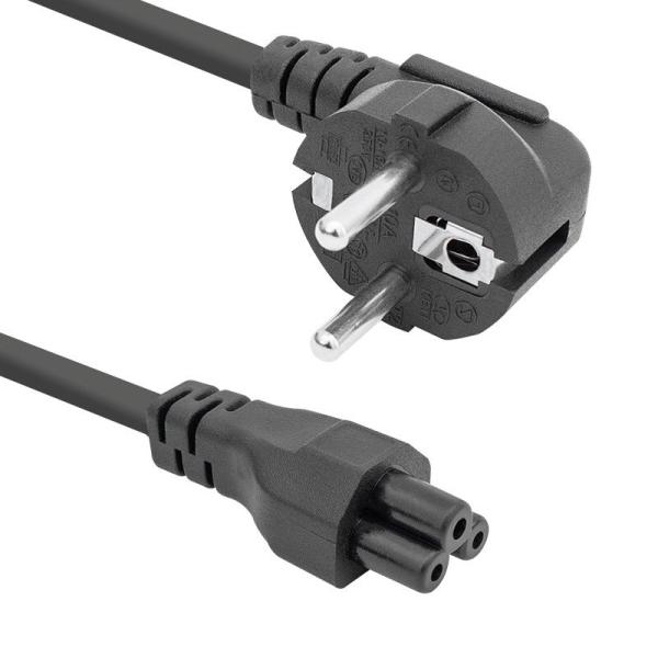 Захранващ кабел VCom Power Cord for Notebook IEC 60320 C5, 3m