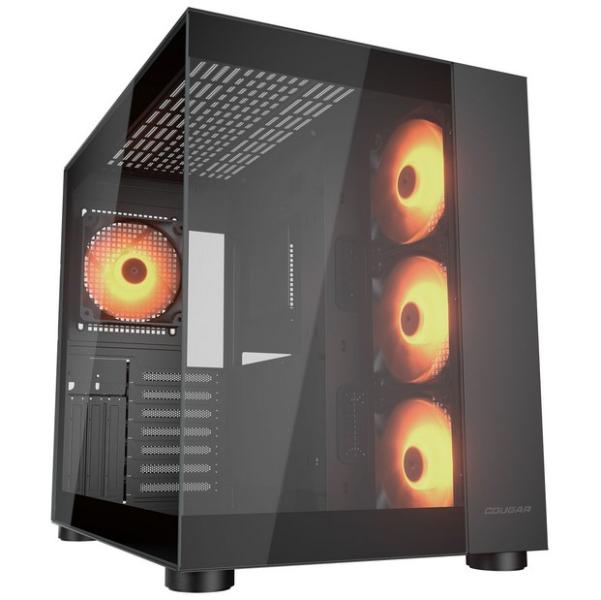 Кутия COUGAR FV150 RGB, Mid Tower, 2 x USB 3.0, 1 x USB Type-C 3.2, Mic x 1 / Audio x 1, Mini ITX / Micro ATX / ATX