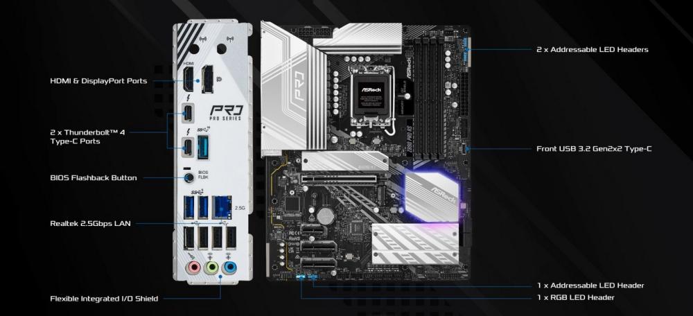 Дънна платка ASRock Z890 Pro RS, LGA1851, 4 x DDR5, PCIe 5.0, 1 x Blazing M.2 NVMe, 3 x Hyper M.2 NVMe, 4 x SATA3 6.0 Gb/s, HDMI, DP, ATX