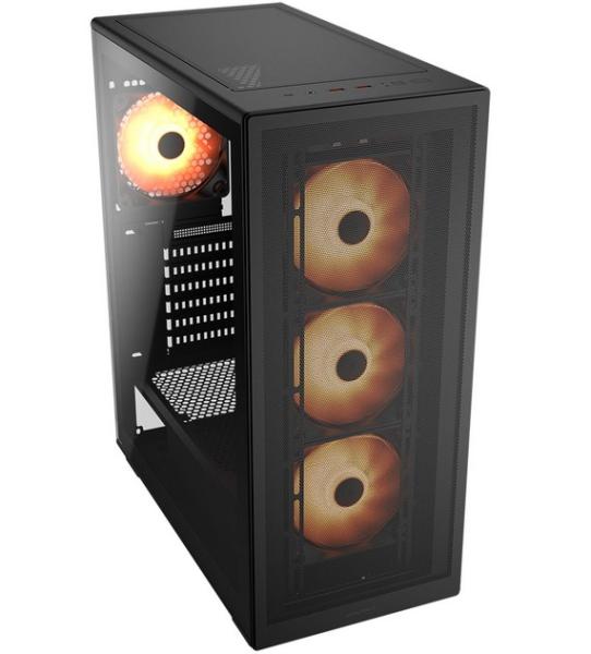 Кутия COUGAR MX220 RGB Black, Mid Tower, 2 x USB 3.0, 1 x USB Type-C 3.2, Mini ITX / Micro ATX / ATX