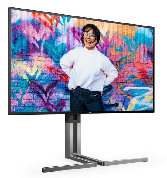 Монитор AOC U27U3CV, 27" (68.58cm) IPS WLED, 4К/UHD, 60Hz, 4ms, 350cd/m2, USB, USB-C, LAN, HDMI, DP