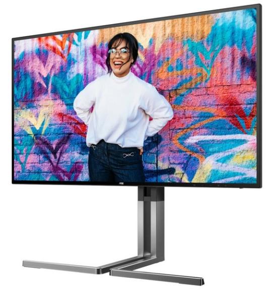 Монитор AOC U27U3CV, 27" (68.58cm) IPS WLED, 4К/UHD, 60Hz, 4ms, 350cd/m2, USB, USB-C, LAN, HDMI, DP