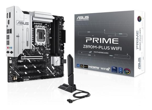 Дънна платка Asus Z890M-PLUS WIFI, Z890, LGA1851, DDR5, PCI-E 5.0, 6x SATA 6Gb/s, 3x M.2 Slots, 1x USB 3.2 Gen 2x2 Type-C, 1x USB 3.2 Gen 2 Type-C, 2.5GbE LAN, Wi-Fi 7, Bluetooth 5.4, HDMI, DP, microATX