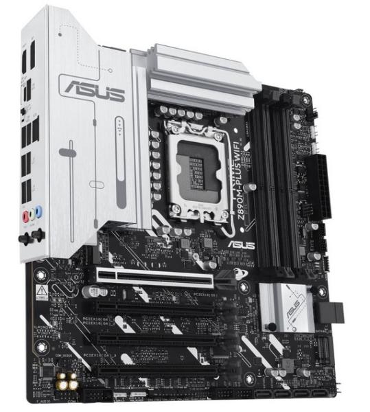 Дънна платка Asus Z890M-PLUS WIFI, Z890, LGA1851, DDR5, PCI-E 5.0, 6x SATA 6Gb/s, 3x M.2 Slots, 1x USB 3.2 Gen 2x2 Type-C, 1x USB 3.2 Gen 2 Type-C, 2.5GbE LAN, Wi-Fi 7, Bluetooth 5.4, HDMI, DP, microATX