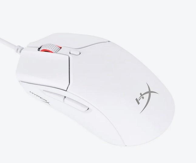 Геймърска мишка HP HyperX Pulsefire Haste 2 Wired White, оптична (26000dpi), 6 бутона, HyperX 26K Sensor, USB