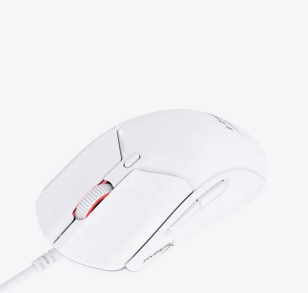 Геймърска мишка HP HyperX Pulsefire Haste 2 Wired White, оптична (26000dpi), 6 бутона, HyperX 26K Sensor, USB