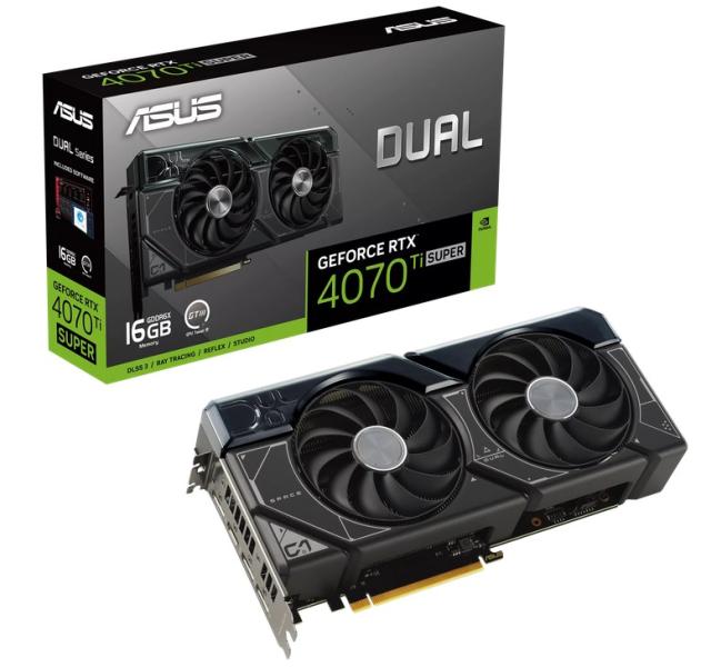 Видео карта ASUS Dual GeForce RTX 4070 Ti SUPER 16GB GDDR6X, 256-bit, 1 x HDMI, 2 x DP