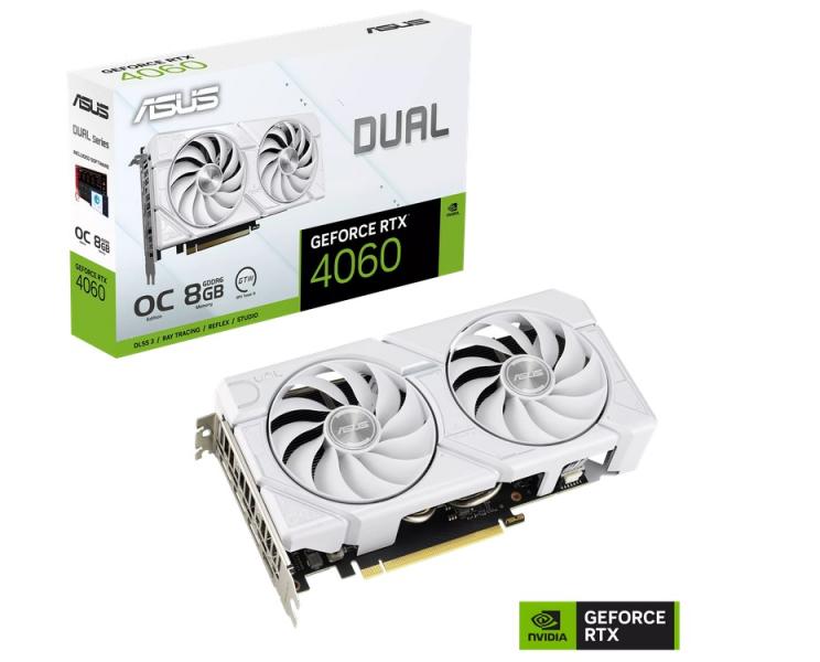 ASUS DUAL RTX 4060 OC 8GB EVO WHITE 90YV0JCB-M0NA00