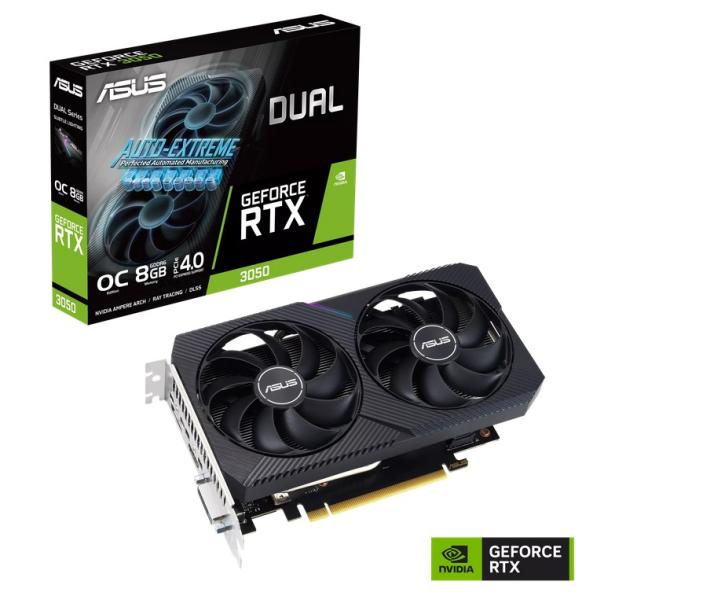 Видео карта ASUS Dual GeForce RTX 3050 OC Edition 8GB GDDR6, 128-bit, DVI, HDMI, DP