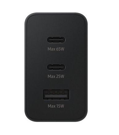 Зарядно устройство Samsung 65W Power Adapter Trio,  2x USB-C(ж) + 1x USB-A(ж), 65W, 5.0V/3.0A, черно