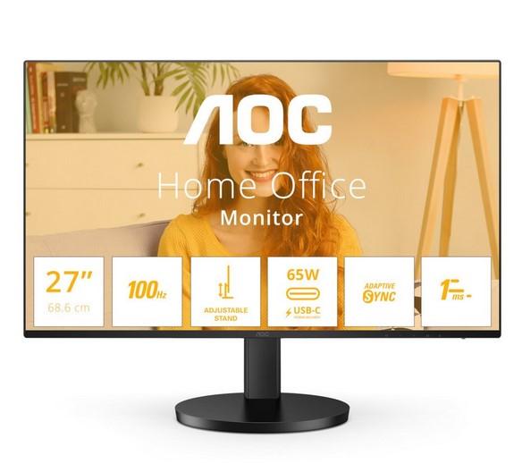 Монитор AOC Q27B3CF2, 27"(68.58 см) IPS Flat Display, QHD, 100Hz, 4ms, 350cd/m2, HDMI, USB HUB, USB Type-C