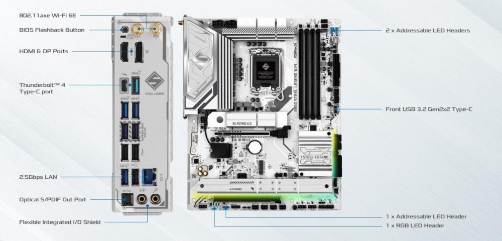 Дънна платка ASRock B860 STEEL LEGEND WIFI 6E, LGA1851, 4x DDR5, 3x M.2, 4x SATA 6Gb/s, Wi-Fi 6E, BLUETOOTH 5.3, HDMI, DP. ATX