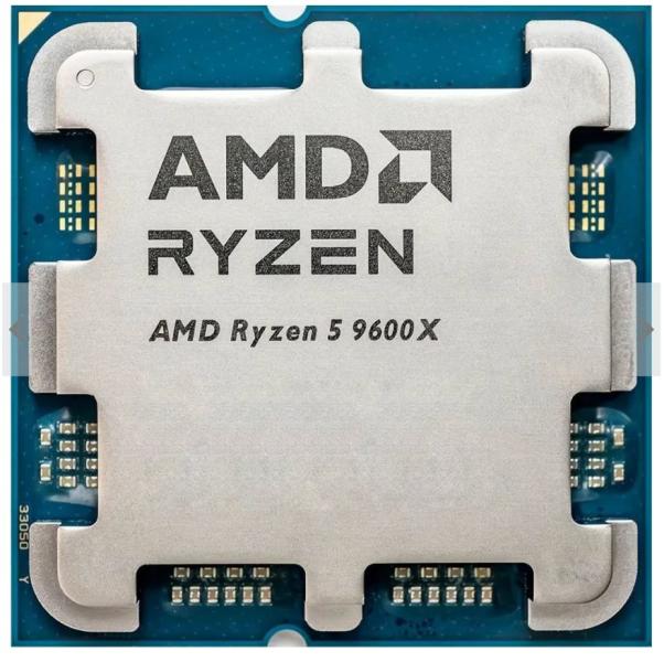 Процесор AMD RYZEN 5 9600X 6C (3.9/5.4 GHz, 32MB Cache), 65W, AM5, MPK, c охлаждане 