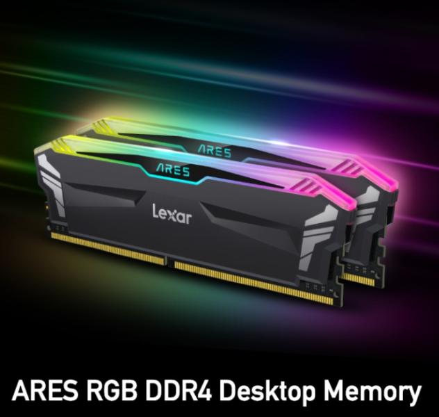 Памет Lexar Ares Black RGB 32GB (2x16GB) DDR4 3600MHz, CL18, 1.35V