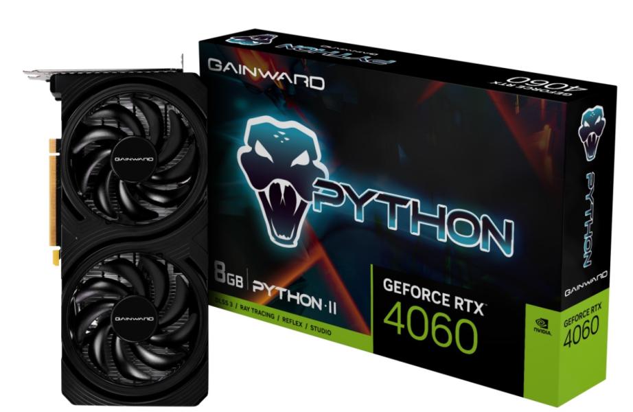 Видео карта GAINWARD NVIDIA GeForce RTX 4060 Python II 8GB GDDR6, 128-bit, HDMI, 3xDP