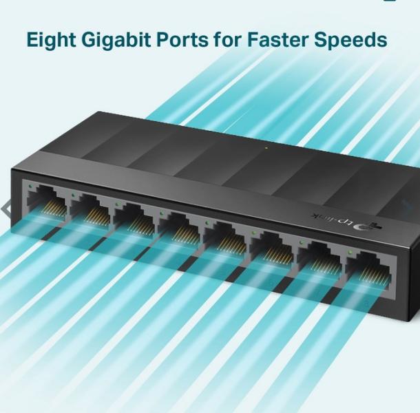 Суич TP-Link LiteWave Unmanaged Switches LS1008G, 8 x 10Base-T/100Base-TX/1000Base-T 