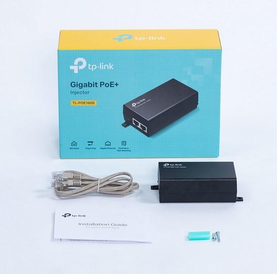 TP-Link TL-POE160S, PoE+ инжектор, 1000 Mbps, 2x LAN (RJ-45), 30W