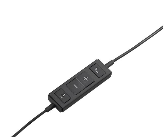 Слушалки Logitech H570e, микрофон, USB Type-C, черни