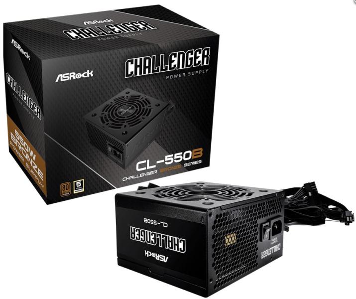 Захранване ASRock CL-550B, 550W, Active PFC, 80 Plus BRONZE