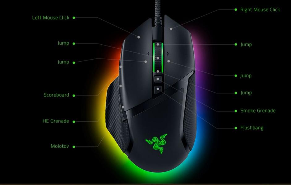 Геймърска мишка Razer Basilisk V3 35K, оптична (35000 dpi), USB, черен