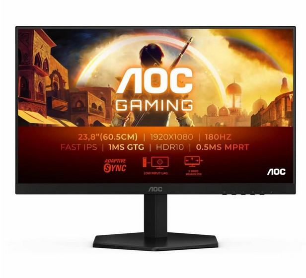 Монитор AOC 24G42E, 23.8" (60.45cm) IPS панел, 180Hz, Full HD, 1ms, 80 000 000:1, 300cd/m2, HDMI, DP, lack/Grey