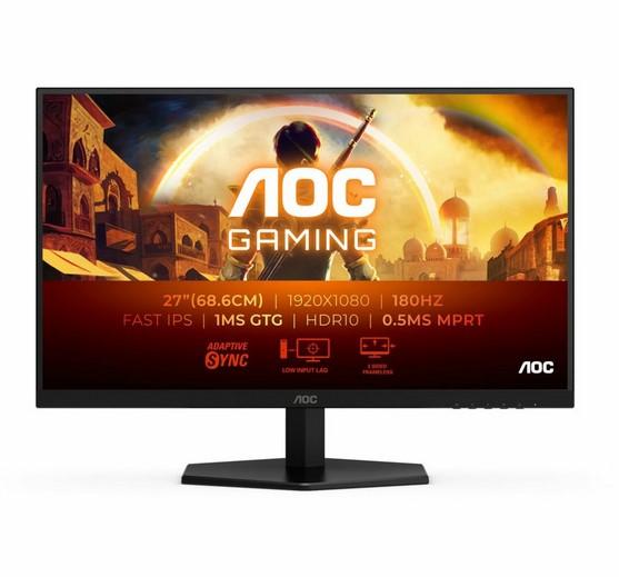 Монитор AOC 27G42E, 27" (68.58 cm) IPS панел, 180Hz, Full HD, 1ms, 80 000 000:1, 300cd/m2, HDMI, DP, Black