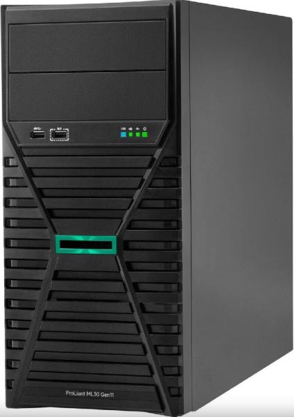 Сървър HPE ProLiant ML30 Gen11, Intel Xeon E-2434 4C (3.4/5.0GHz, 12MB Cache), 16GB DDR5 ECC UDIMM, Без HDD, 4x 1GbE LAN, 800W PSU, Free DOS