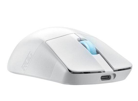 Геймърска мишка Asus ROG Harpe Ace Aim Lab White, оптична, 36000dpi, USB/Bluetooth/Wireless, бяла