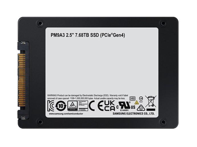 SAMSUNG PM9A3 SSD 7,68TB PCIe 4.0, V-NAND TLC NVMe 1.4, 2.5"(6.35 cm)